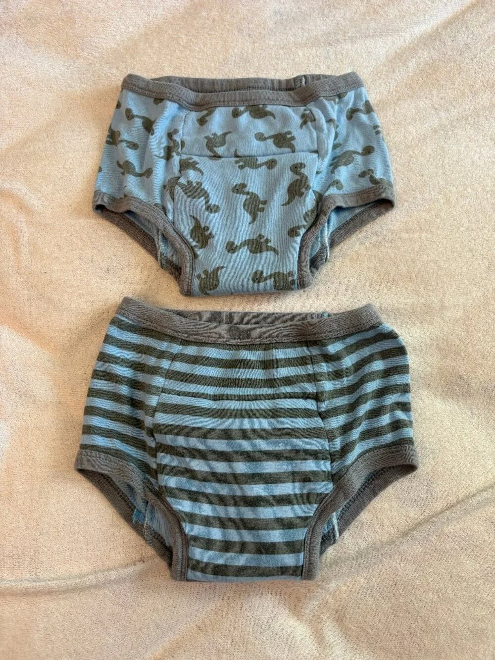 i play. Boys' Green Sprouts by Training Underwear, 2 Pack, Gray Dino (2pk), 4T